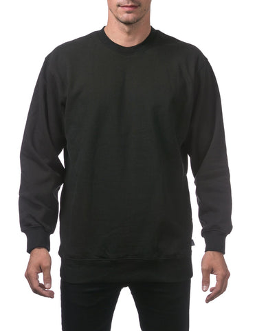 PRO CLUB Heavyweight Crew Neck Fleece Pullover Sweater (13oz) – BLACK