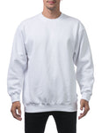 PRO CLUB Heavyweight Crew Neck Fleece Pullover Sweater (13oz) – WHITE