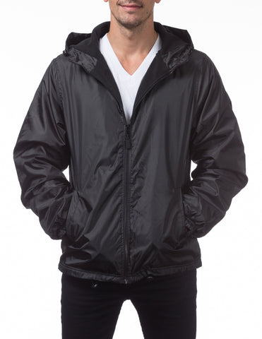 Pro Club Fleece Lined Windbreaker Jacket – BLACK